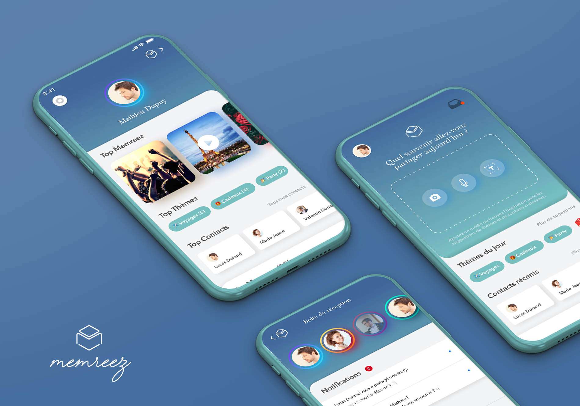 memreez — Social · Memories, a project delivered by 55 · agency