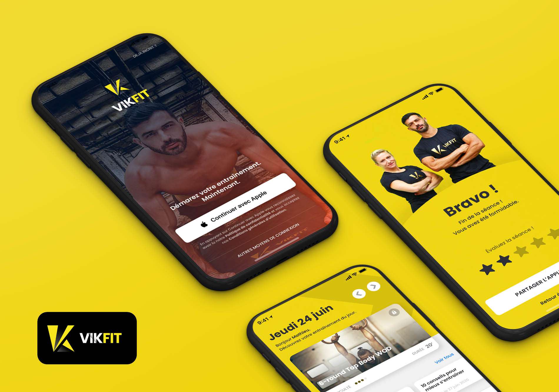 VIKFIT — Fitness · Coaching, a project delivered by 55 · agency