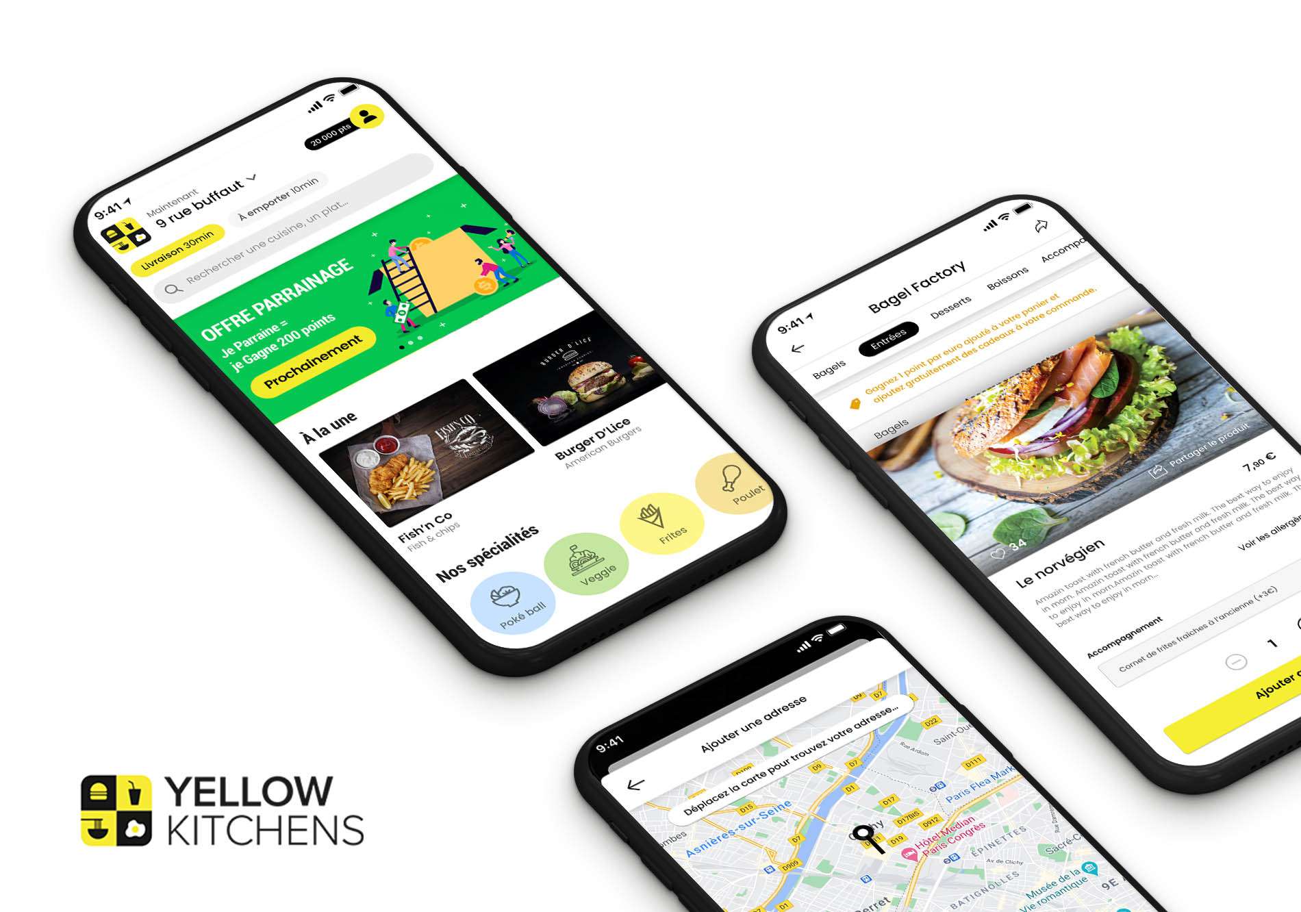 Yellow Kitchens — Food · Delivery, a project delivered by 55 · agency